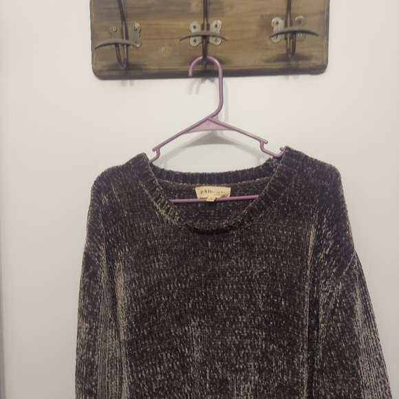 Philosophy Anthropologie Soft Fuzzy Long Sleeve Pullover Sweater Shirt Top Gray - Picture 3 of 9